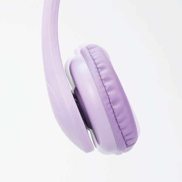 こども専用ヘッドセット/回転式マイクアーム付き/4極/パープル