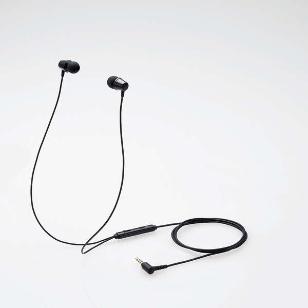 子ども用イヤホン/インナーイヤー型/高耐久/ミュートスイッチ付/両耳/4極φ3.5mm/ブラック