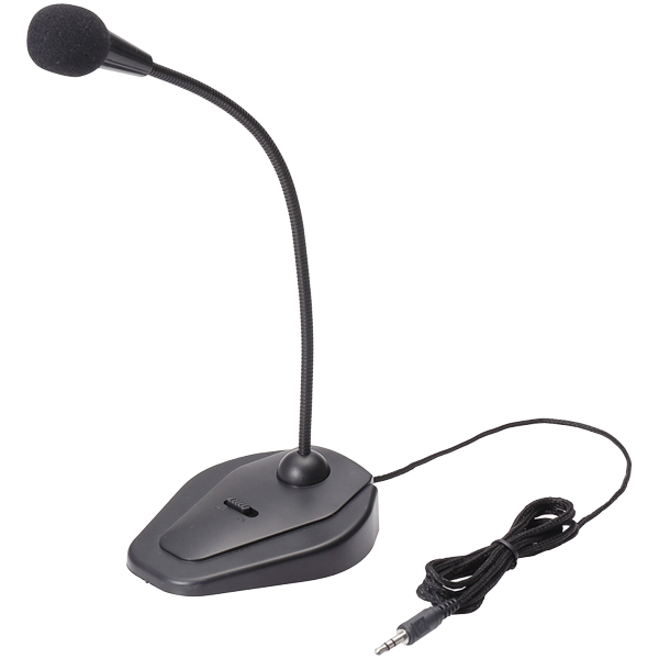 スタンドマイク/フレキシブルアーム/ミュートスイッチ付き/ブラック