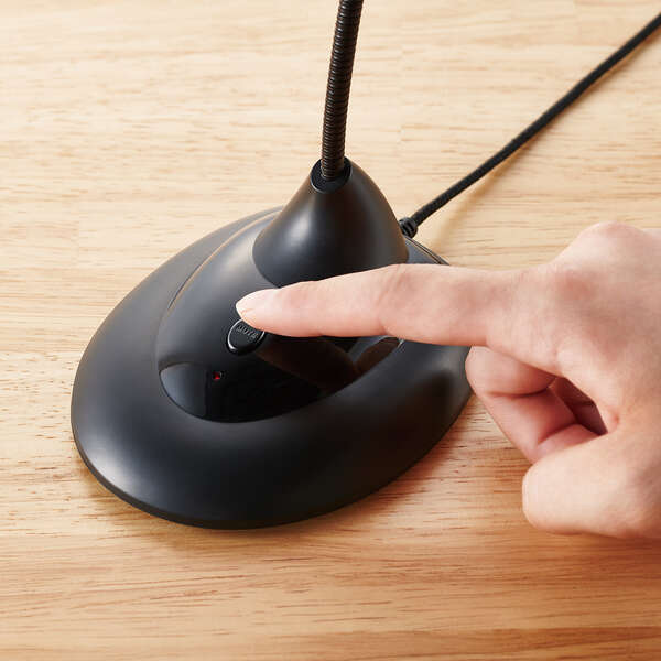 スタンドマイク/フレキシブルアーム/ミュートボタン付き/LED搭載/USB-A/ブラック