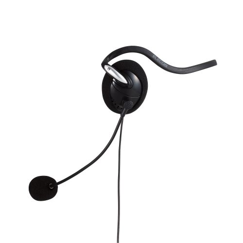 有線ヘッドセット/両耳ネックバンド/3極/1.8m/ブラック
