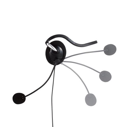 有線ヘッドセット/両耳ネックバンド/3極/1.8m/ブラック
