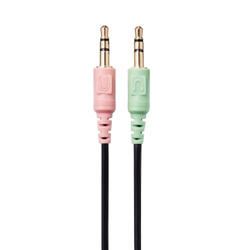 有線ヘッドセット/両耳ネックバンド/3極/1.8m/ブラック