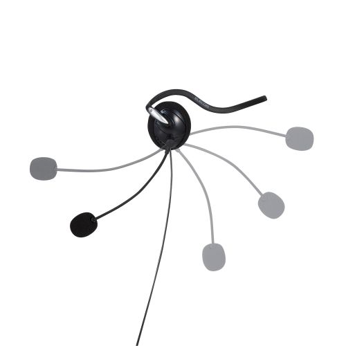 有線ヘッドセット/両耳ネックバンド/4極/1.8m/ブラック