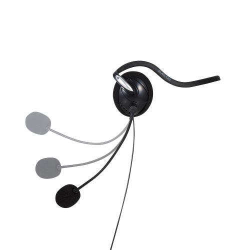 有線ヘッドセット/両耳ネックバンド/4極/1.8m/ブラック