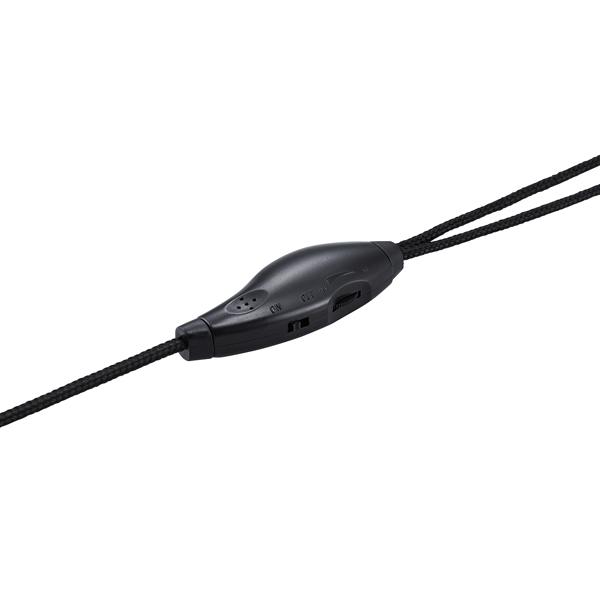 有線ヘッドセット/ネックバンド型/折りたたみ式/4極φ3.5mm/変換ケーブル付/両耳/ブラック