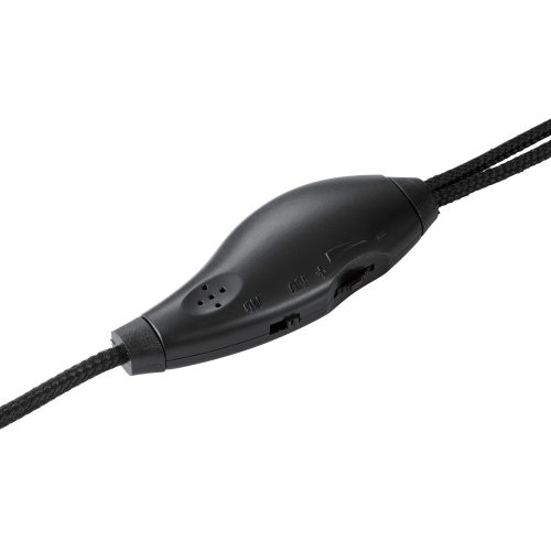 モバイルヘッドセット/両耳ネックバンド/単一指向性マイク/約1.2m/30mmドライバー/Type-C端子/USB-A変換アダプター付き/ブラック