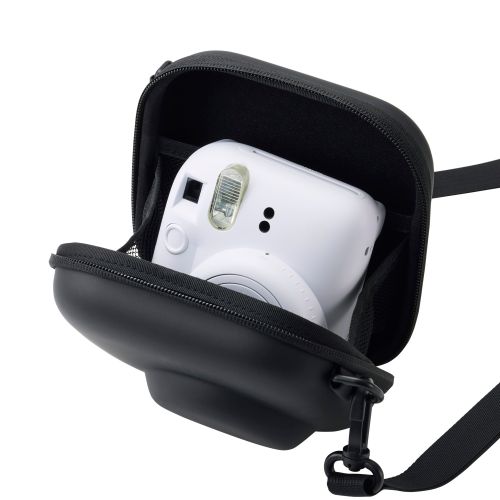 チェキアクセサリ/カメラケース/汎用/miniシリーズ対応/フラットテクスチャー/ブラック