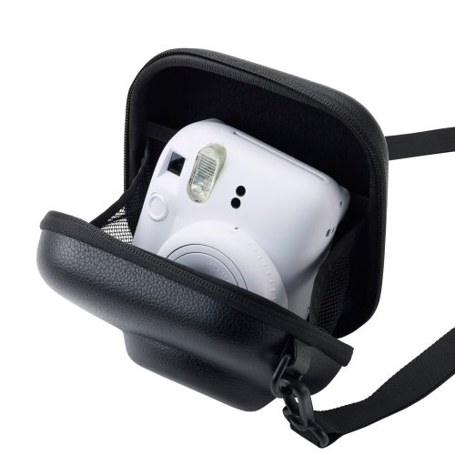 チェキアクセサリ/カメラケース/汎用/miniシリーズ対応/エンボステクスチャー/ブラック