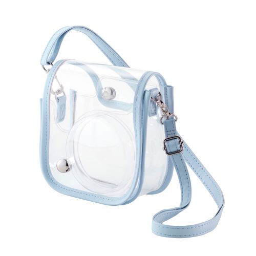 チェキアクセサリ/カメラケース/mini12用/カラフル/ストラップ付属/ブルー