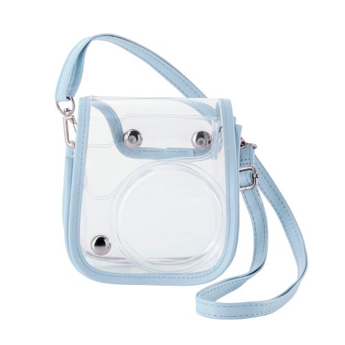 チェキアクセサリ/カメラケース/mini12用/カラフル/ストラップ付属/ブルー