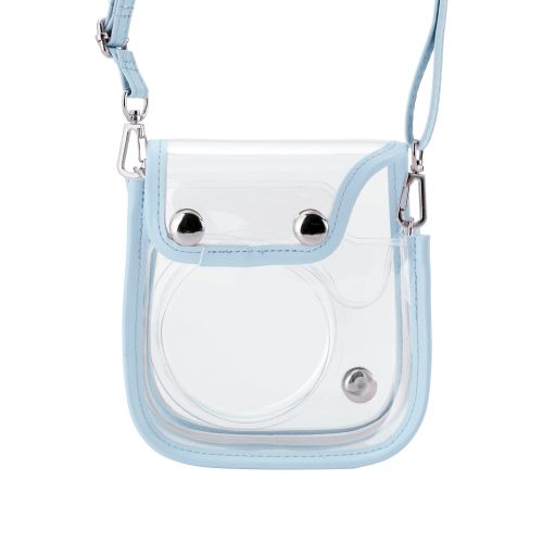 チェキアクセサリ/カメラケース/mini12用/カラフル/ストラップ付属/ブルー