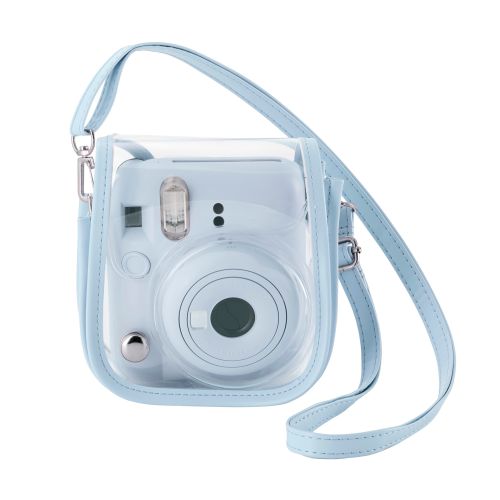 チェキアクセサリ/カメラケース/mini12用/カラフル/ストラップ付属/ブルー