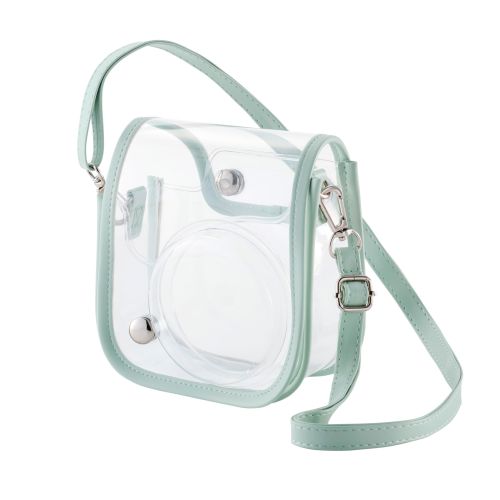 チェキアクセサリ/カメラケース/mini12用/カラフル/ストラップ付属/グリーン