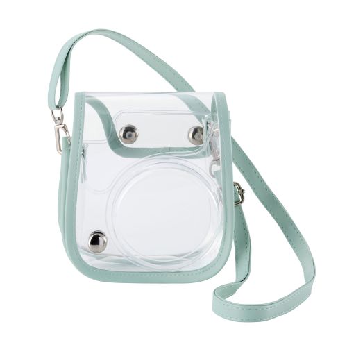 チェキアクセサリ/カメラケース/mini12用/カラフル/ストラップ付属/グリーン