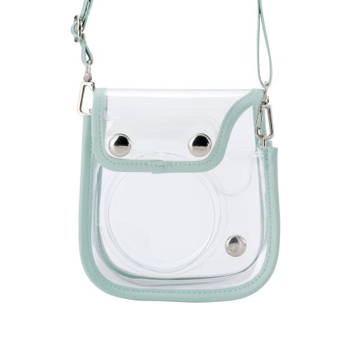 チェキアクセサリ/カメラケース/mini12用/カラフル/ストラップ付属/グリーン