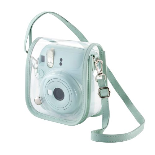 チェキアクセサリ/カメラケース/mini12用/カラフル/ストラップ付属/グリーン