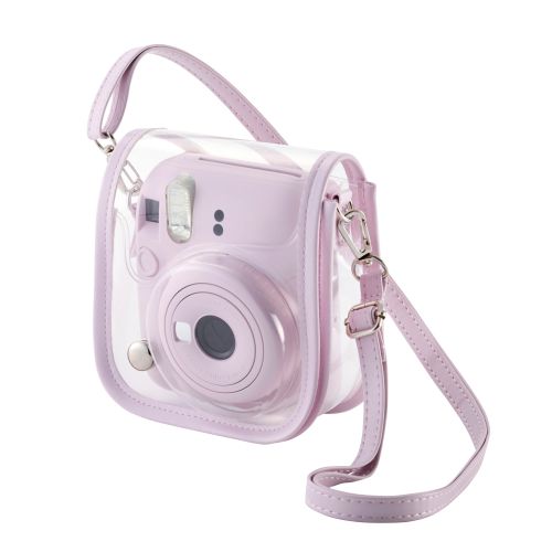 チェキアクセサリ/カメラケース/mini12用/カラフル/ストラップ付属/ピンク