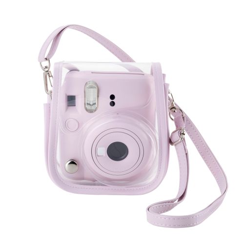 チェキアクセサリ/カメラケース/mini12用/カラフル/ストラップ付属/ピンク