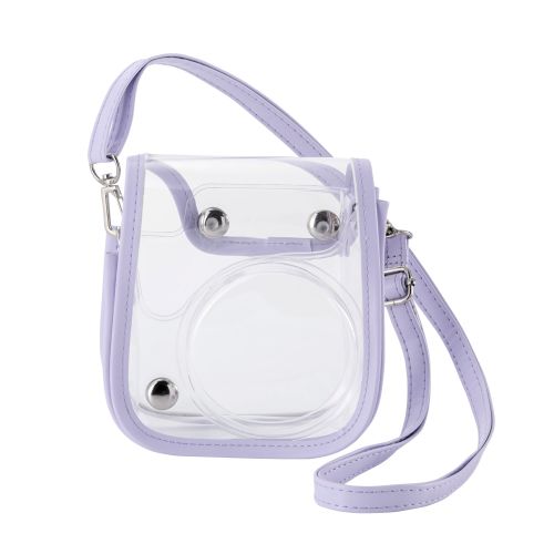 チェキアクセサリ/カメラケース/mini12用/カラフル/ストラップ付属/パープル