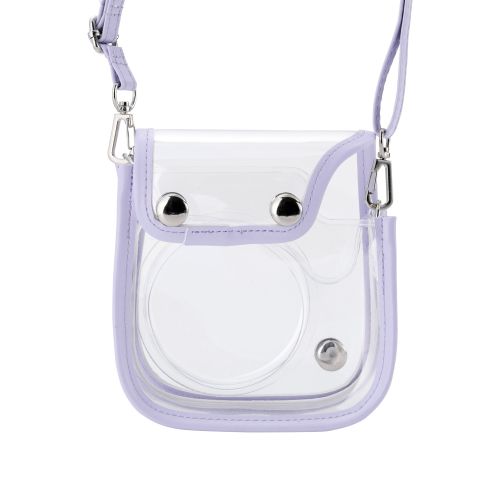 チェキアクセサリ/カメラケース/mini12用/カラフル/ストラップ付属/パープル