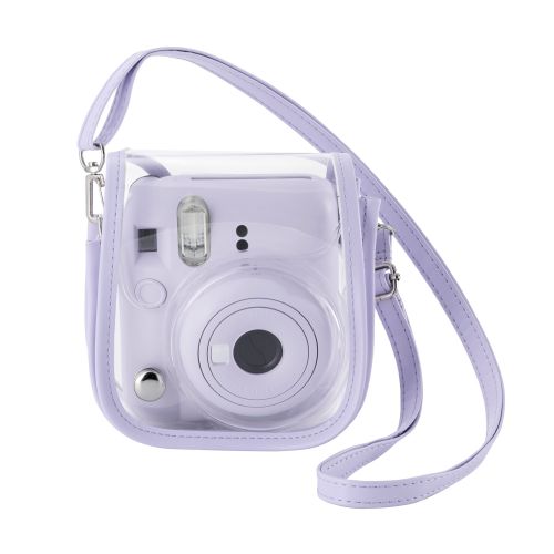 チェキアクセサリ/カメラケース/mini12用/カラフル/ストラップ付属/パープル