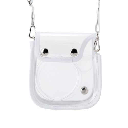 チェキアクセサリ/カメラケース/mini12用/カラフル/ストラップ付属/ホワイト