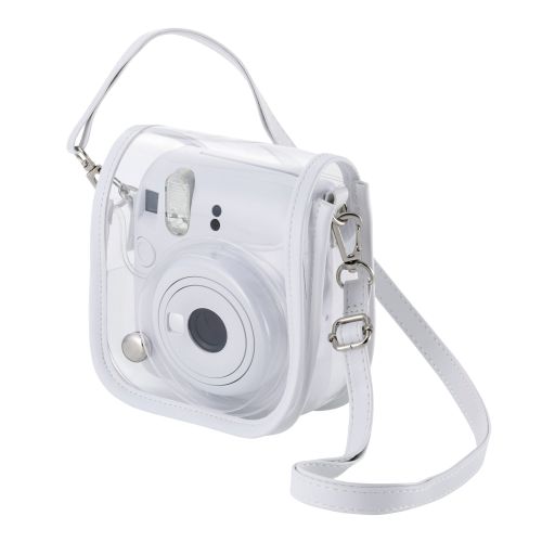 チェキアクセサリ/カメラケース/mini12用/カラフル/ストラップ付属/ホワイト