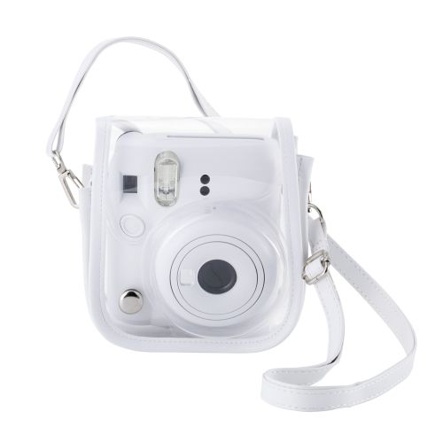 チェキアクセサリ/カメラケース/mini12用/カラフル/ストラップ付属/ホワイト