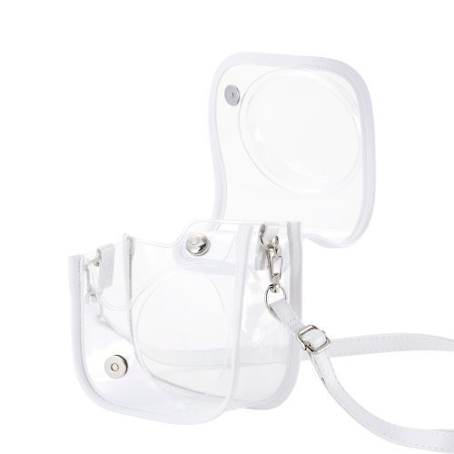 チェキアクセサリ/カメラケース/mini12用/カラフル/ストラップ付属/ホワイト