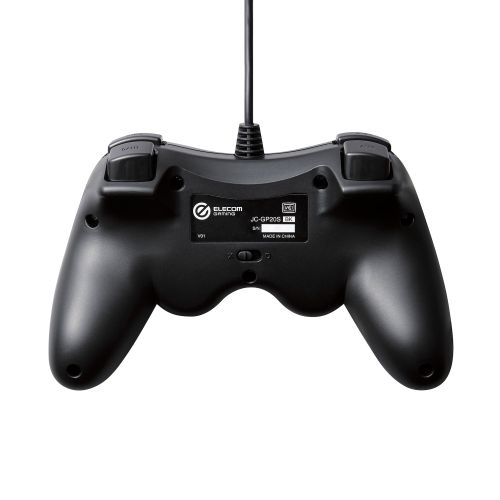 ゲームパッド/有線/Xinput/PS系配置/連射/スティックモード切替/軽量/ブラック