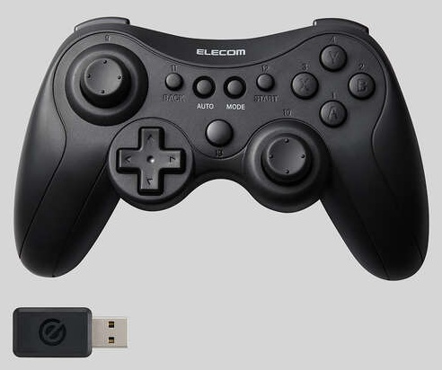 ゲームパッド/無線・有線/XInput/DirectInput/Xbox系配置/充電式/13ボタン/ブラック