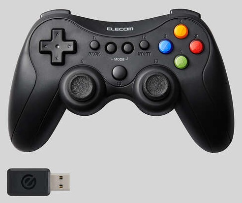ゲームパッド/無線・有線/XInput/DirectInput/PS系配置/FPS特化仕様/充電式/13ボタン/ブラック