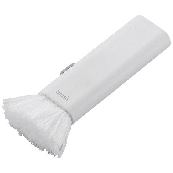 クリーニングブラシ/コンパクト収納タイプ/2種類の毛/ホワイト