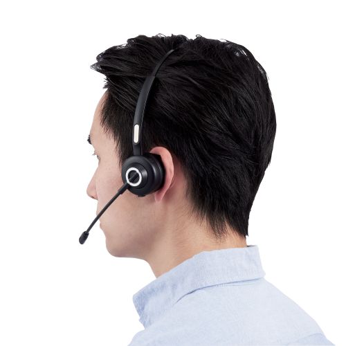 Bluetooth片耳ヘッドセット/オーバーヘッドタイプ/充電台付/ブラック