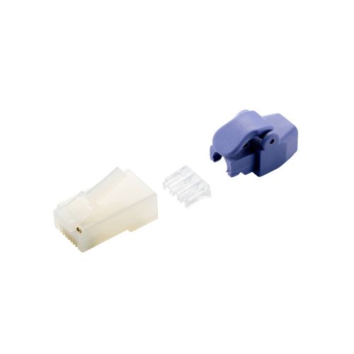 RJ45中継コネクタ/Cat6対応/単線・ヨリ線両対応/ツメ折れ防止/ロードバー・プロテクター付/10個入/ハーフクリア