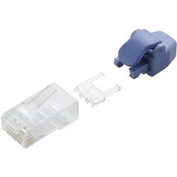 RJ45コネクタ/Cat6対応/単線ヨリ線共通/ツメ折れ防止コネクタ+保護カバー付/10個入り