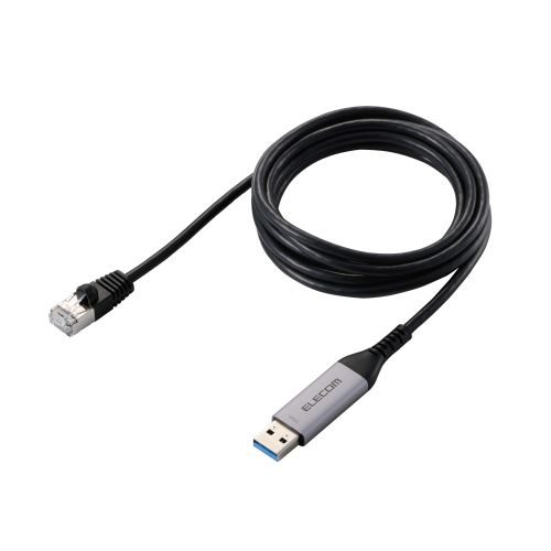 USB-A - LAN変換ケーブル/CAT6/MACアドレスチェンジャー/2.0m/ブラック