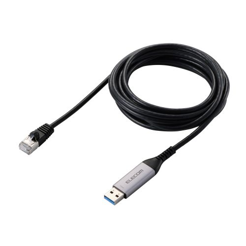 USB-A - LAN変換ケーブル/CAT6/MACアドレスチェンジャー/3.0m/ブラック