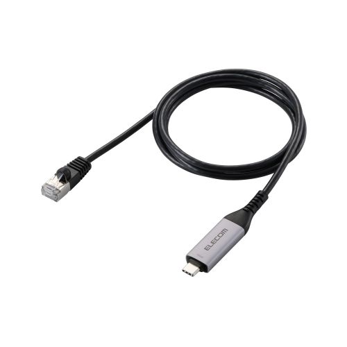USB Type-C - LAN変換ケーブル/CAT6/MACアドレスチェンジャー/1.0m/ブラック