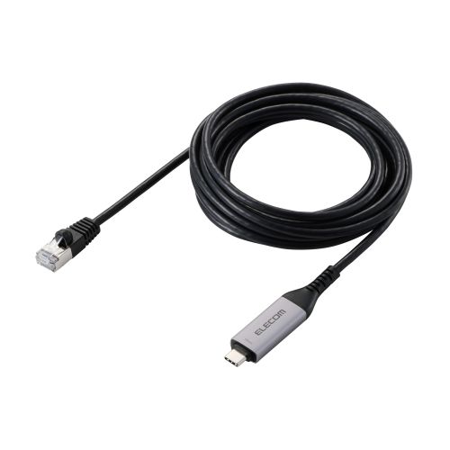 USB Type-C - LAN変換ケーブル/CAT6/MACアドレスチェンジャー/3.0m/ブラック