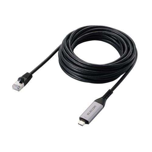 USB Type-C - LAN変換ケーブル/CAT6/MACアドレスチェンジャー/5.0m/ブラック