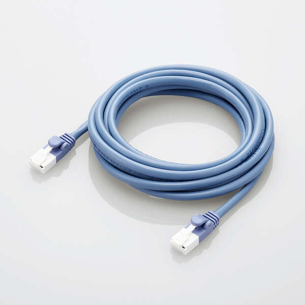 LANケーブル/CAT5e準拠/EU RoHS指令準拠/爪折れ防止/簡易パッケージ仕様/3m/ブルー/10個セット