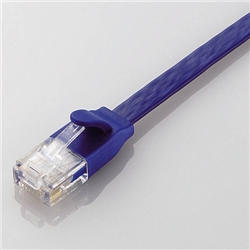 CAT6A準拠 GigabitフラットLANケーブル 5m(ブルーメタリック)