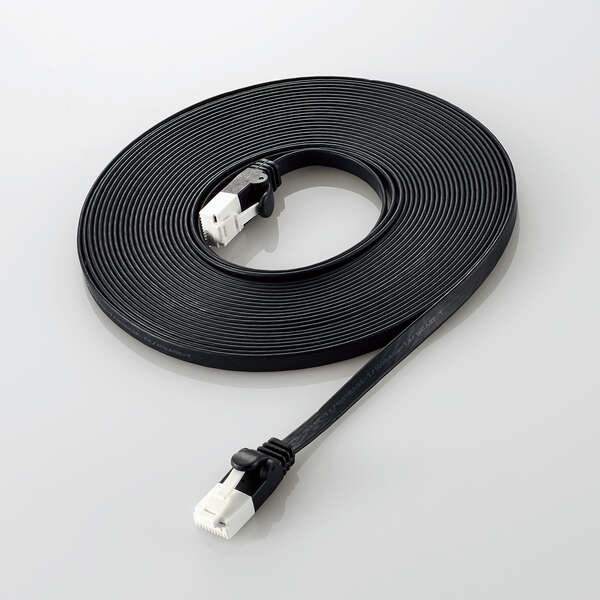 LANケーブル/CAT6A準拠/爪折れ防止/フラット/7.0m/ブラック