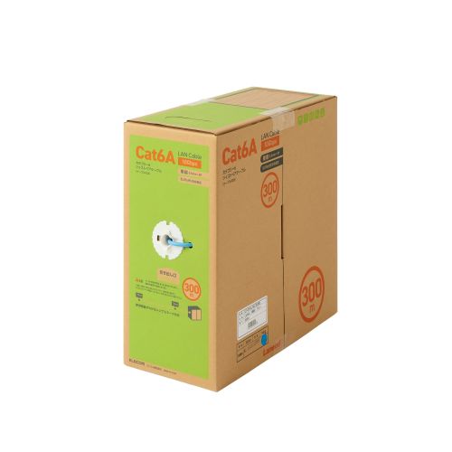 LANケーブル/CAT6A対応/EU RoHS指令準拠/コネクタ無し/単線/リレックス/300m/ブルー