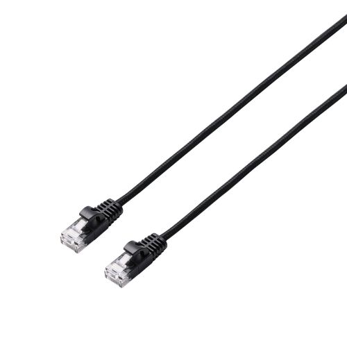 LANケーブル/CAT6A準拠/メッシュ/1.0m/ブラック