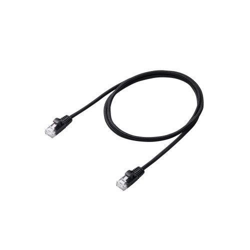 LANケーブル/CAT6A準拠/メッシュ/1.0m/ブラック