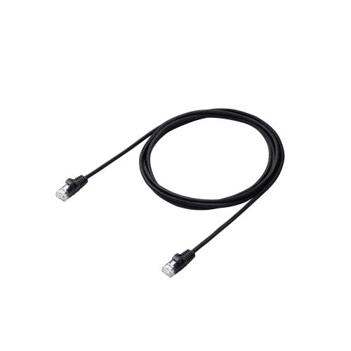 LANケーブル/CAT6A準拠/メッシュ/2.0m/ブラック