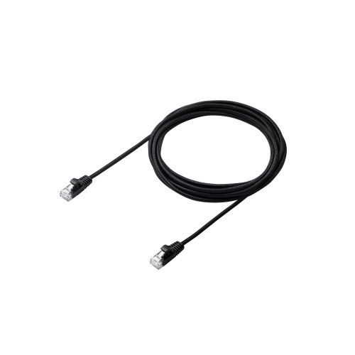 LANケーブル/CAT6A準拠/メッシュ/3.0m/ブラック